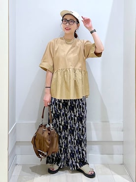「GLOBAL WORK（グローバルワーク）のアイテム（帽子）」を使った、アリマさん（レディース・158cm）の夏コーディネート
