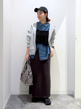 「GLOBAL WORK（グローバルワーク）のアイテム（キャップ）」を使った、アリマさん（レディース・158cm）の秋コーディネート