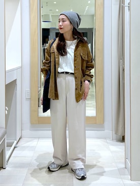 「アイテム（帽子）」を使った、アリマさん（レディース・158cm・30代）の秋コーディネート