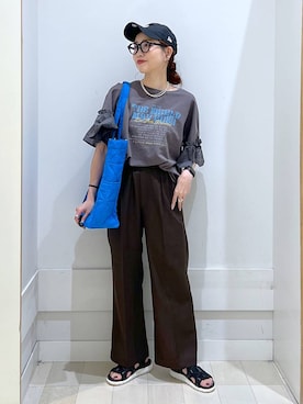 「アイテム（キャップ）」を使った、アリマさん（レディース・158cm・30代）の夏コーディネート