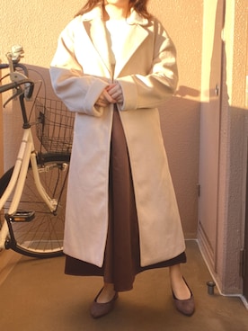 「アイテム（その他アウター、ピンク系）」を使った、もく ❤︎さん（レディース・155cm）の秋コーディネート