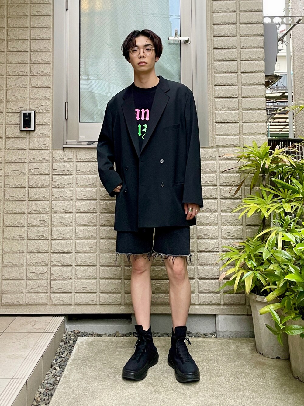 Graphpaper テーラードジャケット & ワイドパンツ セット Graphpaperのテーラードジャケットを使った人気ファッション