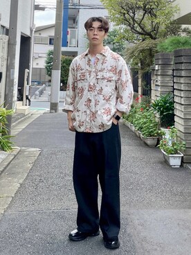 「ドレスシューズ」｜「アイテム（スニーカー）」を使った、あほげさん（メンズ・174cm）の秋コーディネート