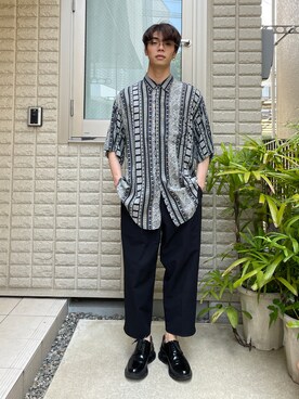 「ドレスシューズ」｜「アイテム（スニーカー）」を使った、あほげさん（メンズ・174cm）の夏コーディネート