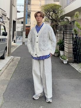 「LiNoH（リノー）のアイテム（トップス）」を使った、あほげさん（メンズ・174cm）の春コーディネート