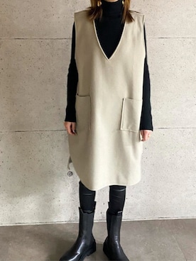 ワンピース ドレス グレー系 を使った 韓国ファッション の人気ファッションコーディネート Wear