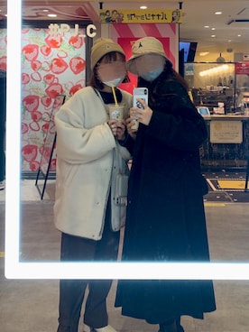 「アウターコーデ」｜「アイテム（ノーカラージャケット）」を使った、あおさん（レディース・157cm）の冬コーディネート