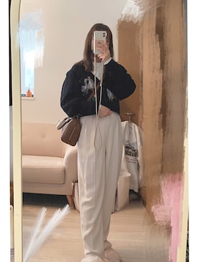 「JOURNAL STANDARD relume（ジャーナルスタンダード　レリューム）のアイテム（ステンカラーコート）」を使った、あおさん（レディース・157cm）の冬コーディネート