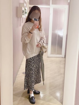 「スーパーオーバーサイズスウェット」｜あおさん（レディース・157cm）の秋コーディネート