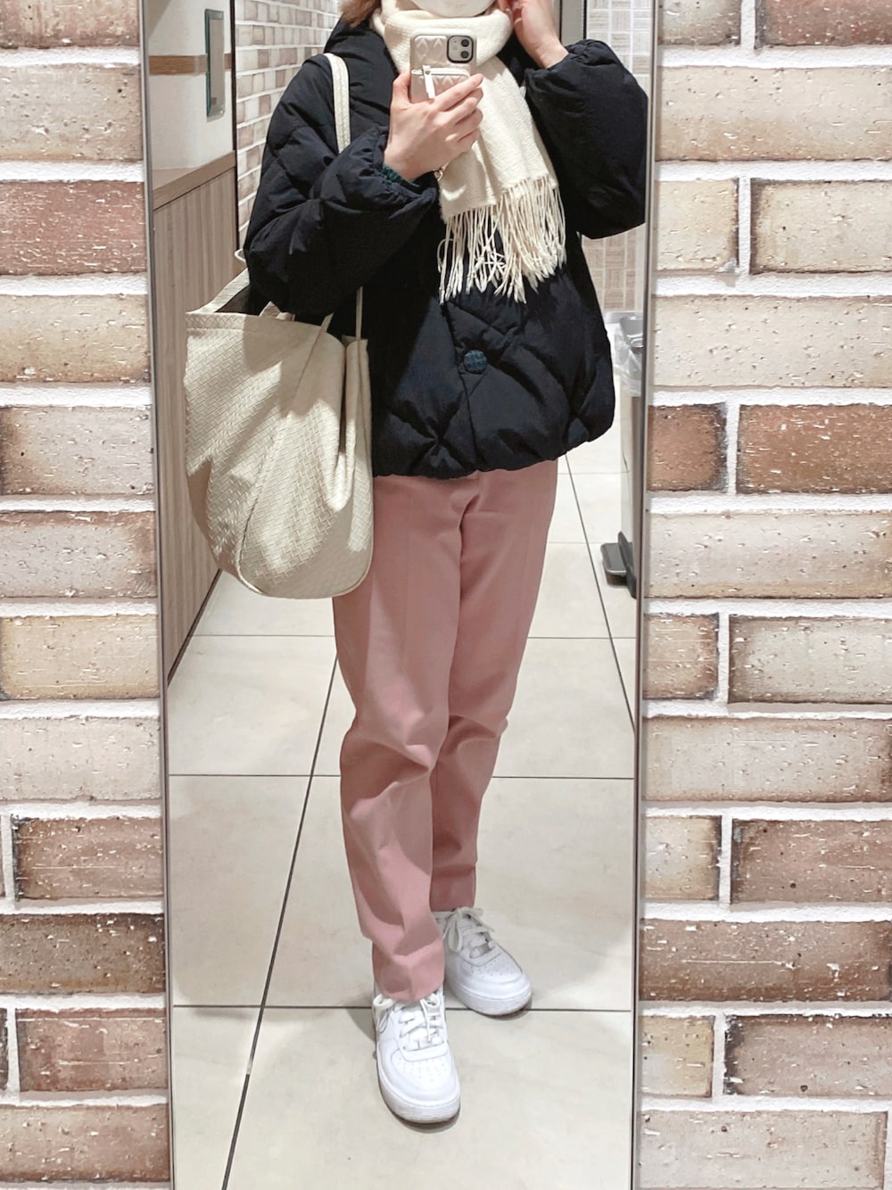 S-WEAR 紺×ピンク　ダウン&ベルト&収納袋付き S-WEAR 紺×ピンク ダウン&ベルト&収納袋付き