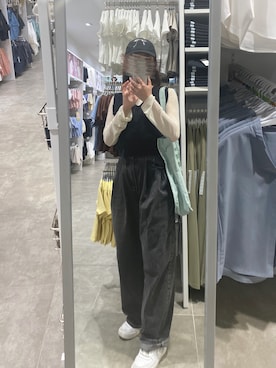 「NIKE（ナイキ）のナイキ エア フォース 1 LE ジュニアシューズ / Nike Air Force 1 LE Big Kids' Shoes ＜22.5-25cm 展開＞（スニーカー）」を使った、あおさん（レディース・157cm）の春コーディネート