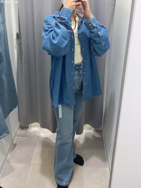 「フレアデニム」｜あおさん（レディース・157cm）の夏コーディネート