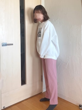 「スウェット×スラックス」｜あおさん（レディース・157cm）の冬コーディネート