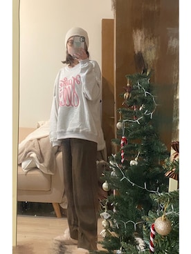 「スウェット×スラックス」｜あおさん（レディース・157cm）の秋コーディネート