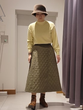 「Te chichi TERRASSE（テチチテラス）のアイテム（帽子）」を使った、まっこさん（レディース・167cm）の冬コーディネート