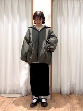 「ehka sopo（エヘカソポ）のアイテム（ノーカラージャケット）」を使った、ayanoさん（レディース・162cm）の冬コーディネート