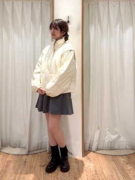 「ehka sopo（エヘカソポ）のアイテム（ノーカラージャケット）」を使った、ayanoさん（レディース・162cm）の冬コーディネート