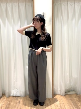 「ehka sopo（エヘカソポ）のアイテム（ハンチング/ベレー帽）」を使った、ayanoさん（レディース・162cm）の秋コーディネート