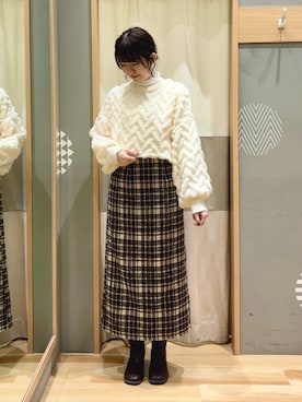 「blue」｜「アイテム（シューズ）」を使った、ayanoさん（レディース・162cm）の冬コーディネート