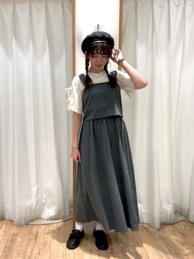 「ehka sopo（エヘカソポ）のアイテム（ハンチング/ベレー帽）」を使った、ayanoさん（レディース・162cm）の秋コーディネート