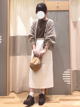 「Samansa Mos2 blue」｜「アイテム（キャップ）」を使った、ayanoさん（レディース・162cm）の秋コーディネート
