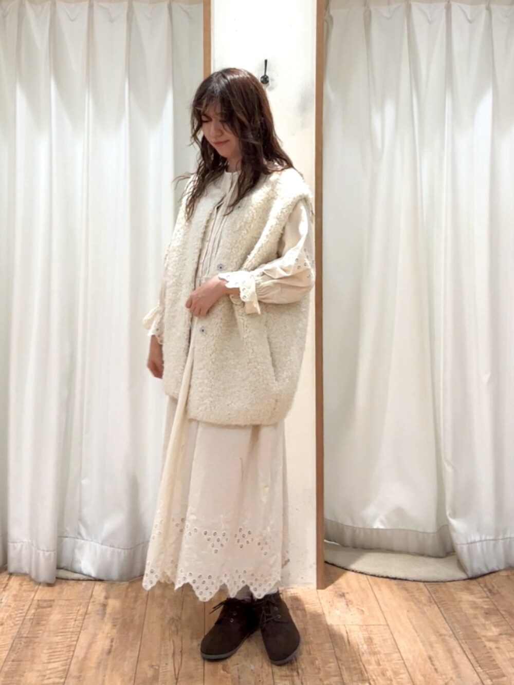 期間限定値引【TSUHARU by Samansa Mos2】ウール混ボアベスト TSUHARU by Samansa Mos2（ツハルバイサマンサモスモス）の「ウール混