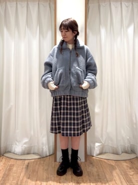 「ehka sopo（エヘカソポ）のアイテム（ブルゾン）」を使った、ayanoさん（レディース・162cm）の冬コーディネート