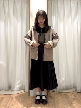 「サマンサモスモス」｜「アイテム（ノーカラージャケット）」を使った、ayanoさん（レディース・162cm）の秋コーディネート
