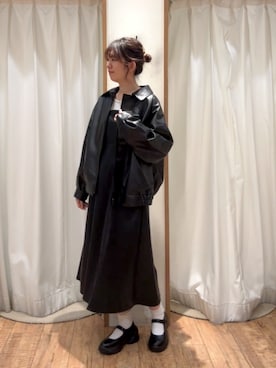 「ehka sopo（エヘカソポ）のアイテム（ブルゾン）」を使った、ayanoさん（レディース・162cm）の秋コーディネート