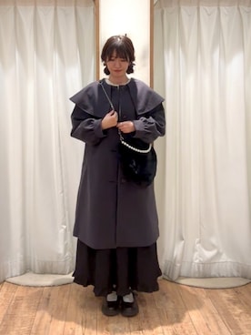 「ehka sopo（エヘカソポ）のアイテム（その他アウター）」を使った、ayanoさん（レディース・162cm）の冬コーディネート