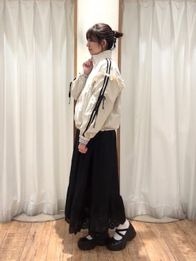 「Samansa Mos2（サマンサ モスモス）のアイテム（ブルゾン）」を使った、ayanoさん（レディース・162cm）の春コーディネート