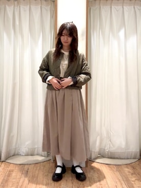 「サマンサモスモス」｜「アイテム（ノーカラージャケット）」を使った、ayanoさん（レディース・162cm）の秋コーディネート