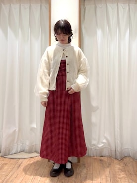 「ehka sopo（エヘカソポ）のアイテム（ワンピース/ドレス）」を使った、ayanoさん（レディース・162cm）の冬コーディネート
