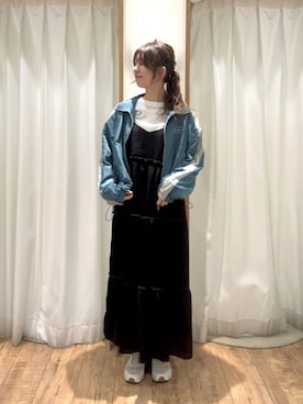 「ehka sopo（エヘカソポ）のアイテム（ノーカラージャケット）」を使った、ayanoさん（レディース・162cm）の秋コーディネート