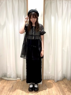 「ehka sopo（エヘカソポ）のアイテム（ハンチング/ベレー帽）」を使った、ayanoさん（レディース・162cm）の夏コーディネート