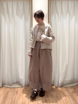 「サマンサモスモス」｜「アイテム（ノーカラージャケット）」を使った、ayanoさん（レディース・162cm）の秋コーディネート