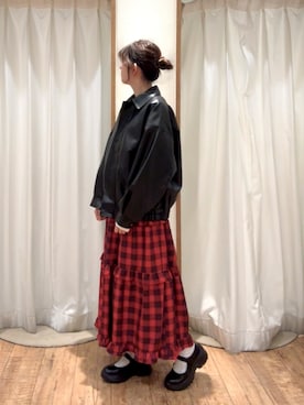 「ehka sopo（エヘカソポ）のアイテム（ブルゾン）」を使った、ayanoさん（レディース・162cm）の秋コーディネート
