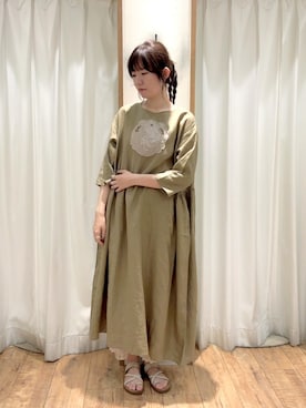 「TSUHARU by Samansa Mos2（ツハルバイサマンサモスモス）のアイテム（ワンピース/ドレス）」を使った、ayanoさん（レディース・162cm）の夏コーディネート