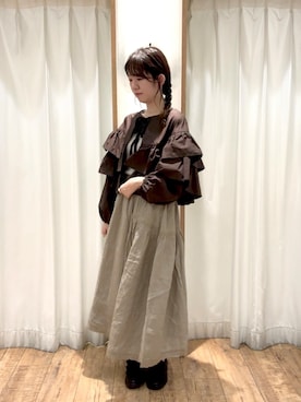 「TSUHARU by Samansa Mos2（ツハルバイサマンサモスモス）のアイテム（スカート）」を使った、ayanoさん（レディース・162cm）の秋コーディネート