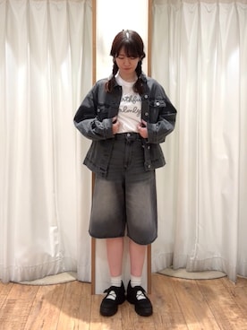 「ehka sopo（エヘカソポ）のアイテム（ノーカラージャケット）」を使った、ayanoさん（レディース・162cm）の春コーディネート