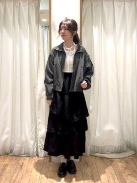 「ehka sopo（エヘカソポ）のアイテム（ブルゾン）」を使った、ayanoさん（レディース・162cm）の秋コーディネート