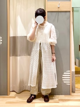「シア―ブラウス」｜「アイテム（ワンピース/ドレス）」を使った、ayanoさん（レディース・162cm）の夏コーディネート