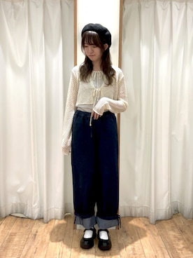 「ehka sopo（エヘカソポ）のアイテム（ハンチング/ベレー帽）」を使った、ayanoさん（レディース・162cm）の夏コーディネート