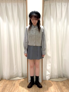 「ehka sopo（エヘカソポ）のアイテム（ハンチング/ベレー帽）」を使った、ayanoさん（レディース・162cm）の秋コーディネート