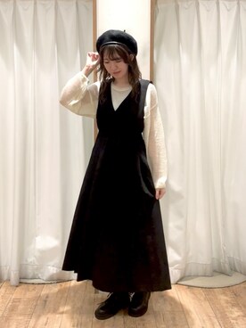 「ehka sopo（エヘカソポ）のアイテム（ハンチング/ベレー帽）」を使った、ayanoさん（レディース・162cm）の秋コーディネート