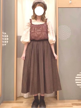 「アイテム（ハンチング/ベレー帽）」を使った、ayanoさん（レディース・162cm）の秋コーディネート
