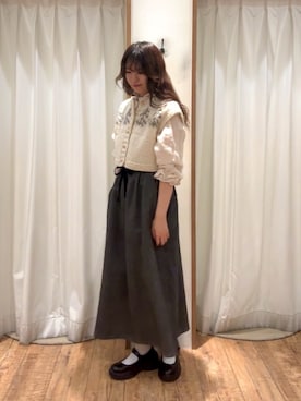 「TSUHARU by Samansa Mos2（ツハルバイサマンサモスモス）のアイテム（スカート）」を使った、ayanoさん（レディース・162cm）の秋コーディネート