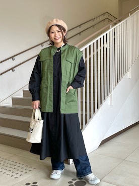「Right-on（ライトオン）のアイテム（ハンチング/ベレー帽）」を使った、ha-tan. ✩.*˚さん（レディース・157cm）の春コーディネート