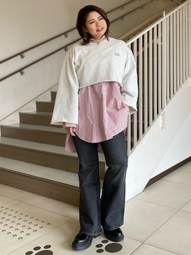 「Lee（リー）のアイテム（ワンピース）」を使った、ha-tan. ✩.*˚さん（レディース・157cm）の冬コーディネート