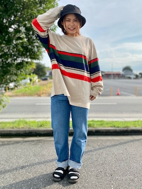 「SHAKA（シャカ）のアイテム（シューズ）」を使った、ha-tan. ✩.*˚さん（レディース・157cm）の夏コーディネート